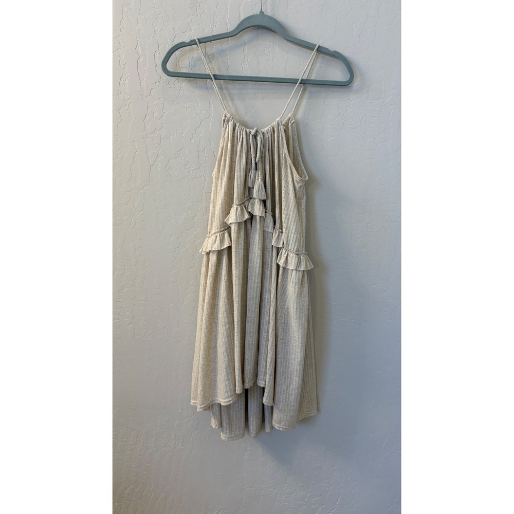 Free People Beach Rosaline Tunic Dress Beige Coastal Summer‎ Sz M